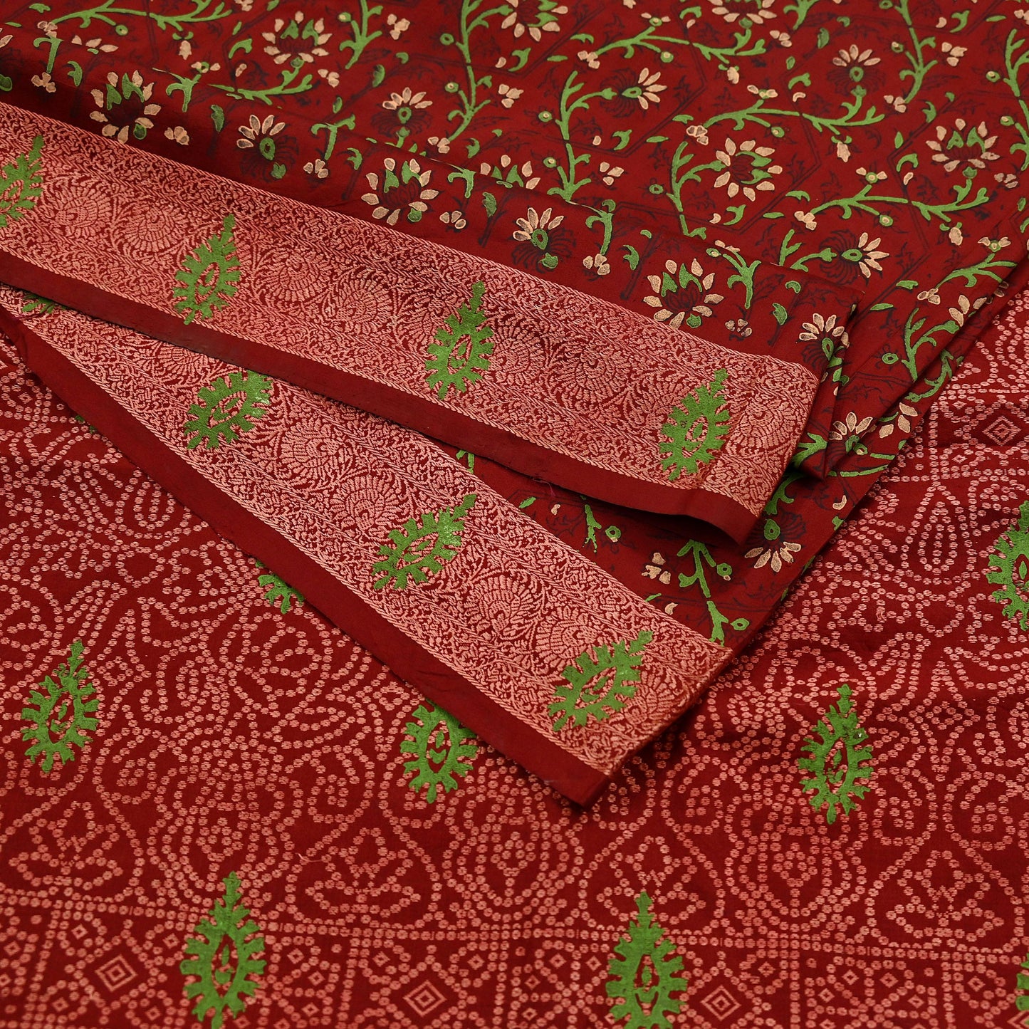 Indian Vintage Sari Maroon 100% Pure Silk Hand Woven Painted Sarees Craft Fabric 5Yd Ethnic Sewing Dress making Crafting Quilting