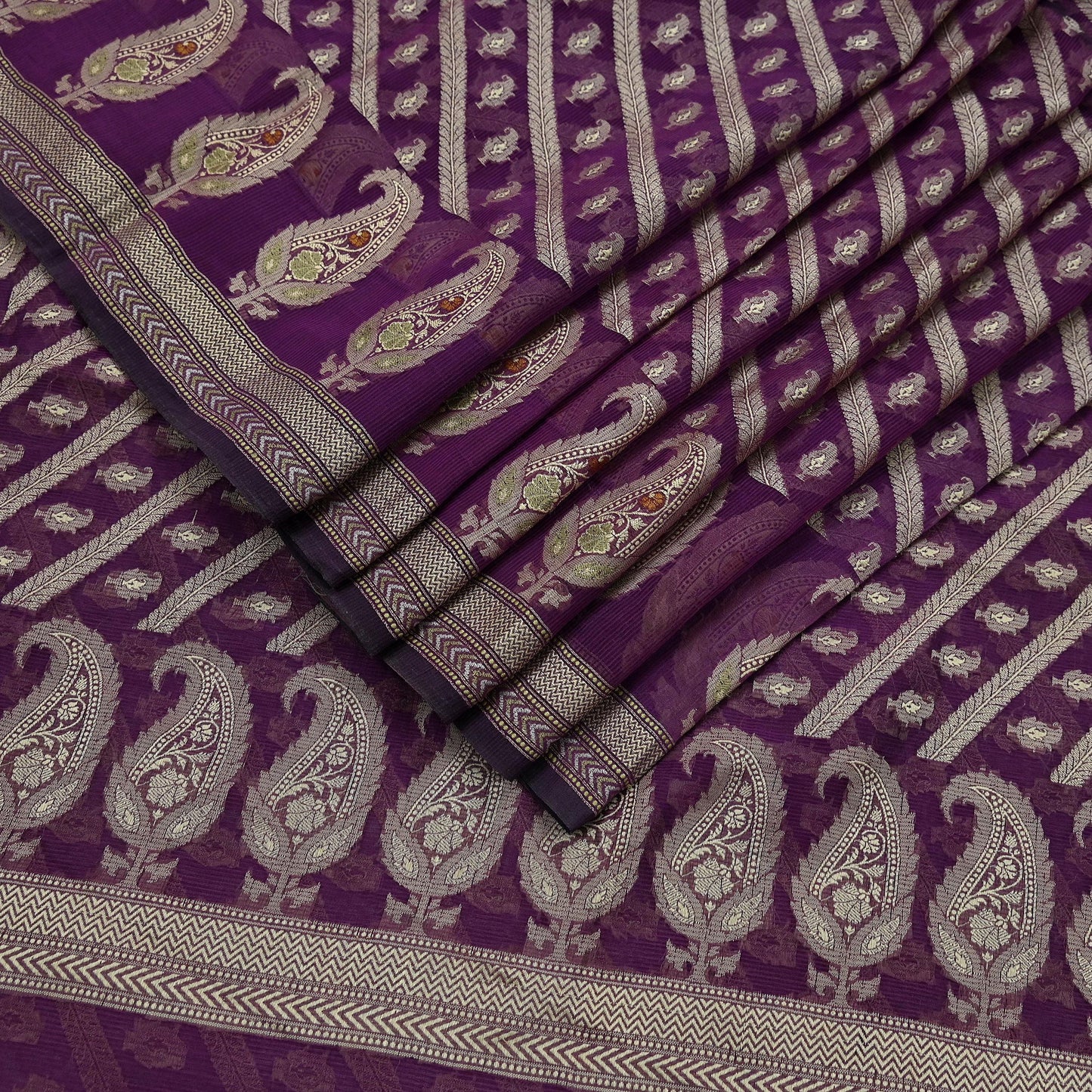Indian Vintage Sari Purple 100% Pure Silk Hand Woven Sarees Craft Fabric 5Yd Ethnic Sewing Dress making Crafting Quilting Upcycle