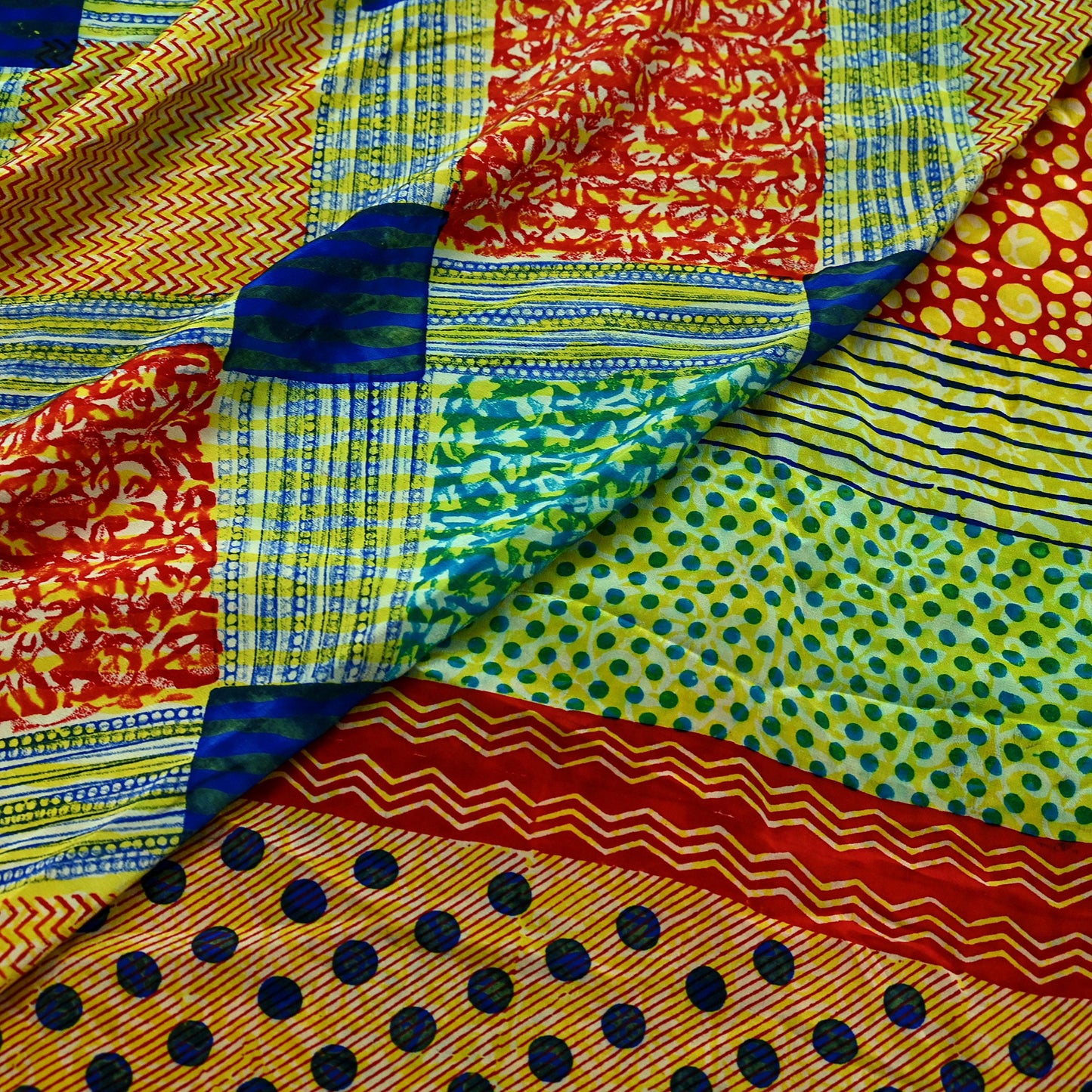 Indian Vintage Sari Multi Pure Crepe Silk Block Printed Saree 5yd Sewing Floral Soft Craft Fabric Wrap Dress making Upcycle For Crafting