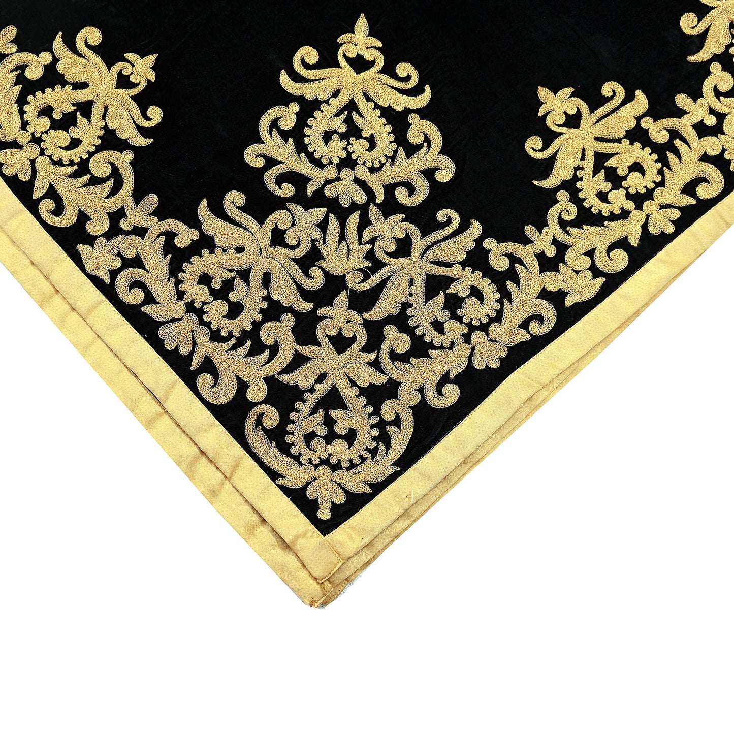 Indian Vintage Heavy Wedding Black Dupatta Velvet Long Stole Hand Embroidered Scarves Zari Hijab Veil Wrap Bridal Dupatta