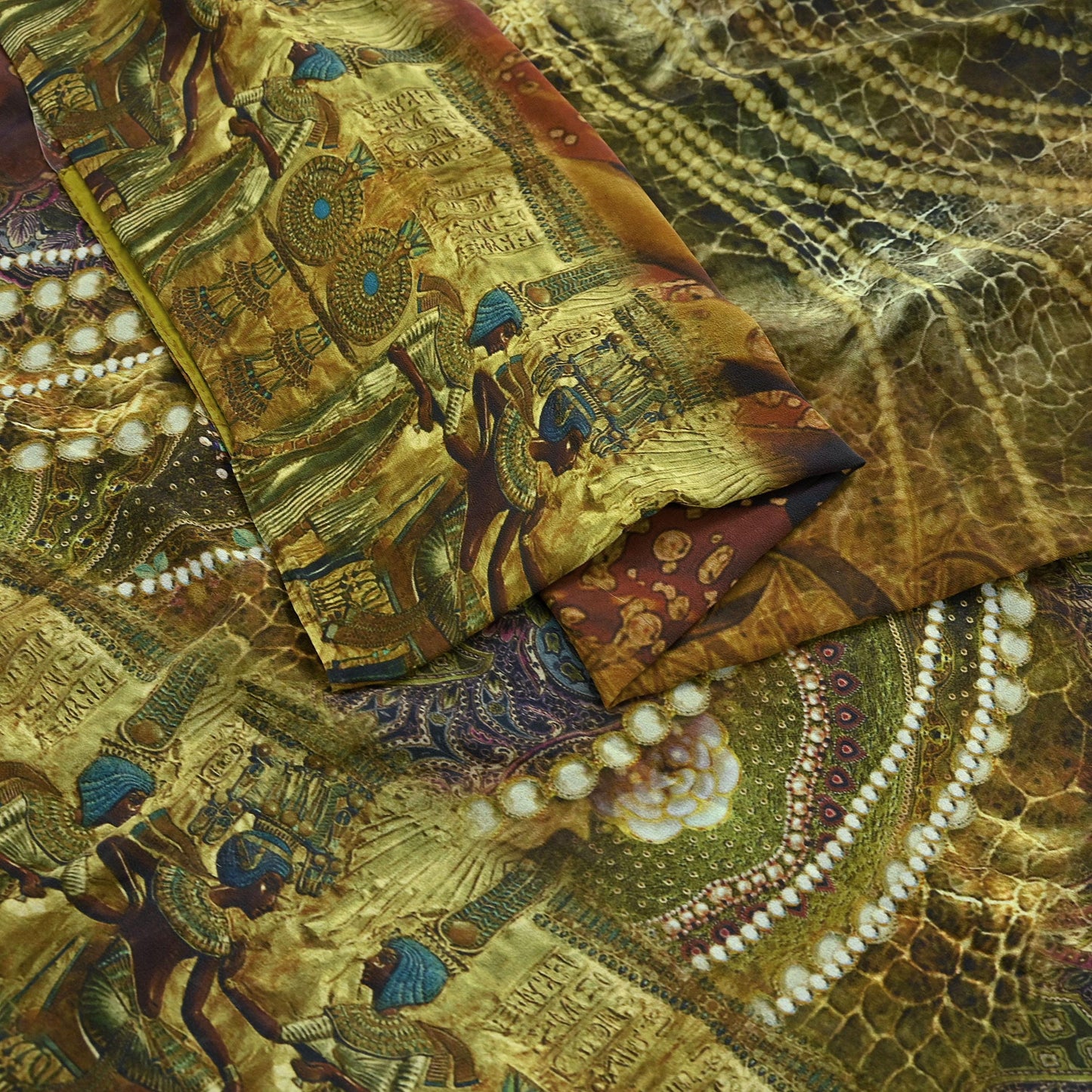 Indian Vintage Multi Saree Pure Georgette Silk Digital Printed Sari Sewing 5yd Craft Fabric Soft Floral Crafting Dress Making Quilting