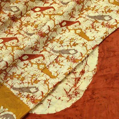 Indian Vintage Sarees Batik Printed 100% Pure Silk Sari Craft Fabric 6Yd Soft Sewing Sarong Wrap Boho Dress Making For Crafting Quilting