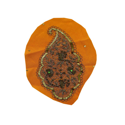 Vintage 2 Pcs Appliques Sari Pure Crepe Silk Applique VERY OLD ANTIQUE Vintage Hand Embroidered Snippets Remnants Craft Journals India Rare