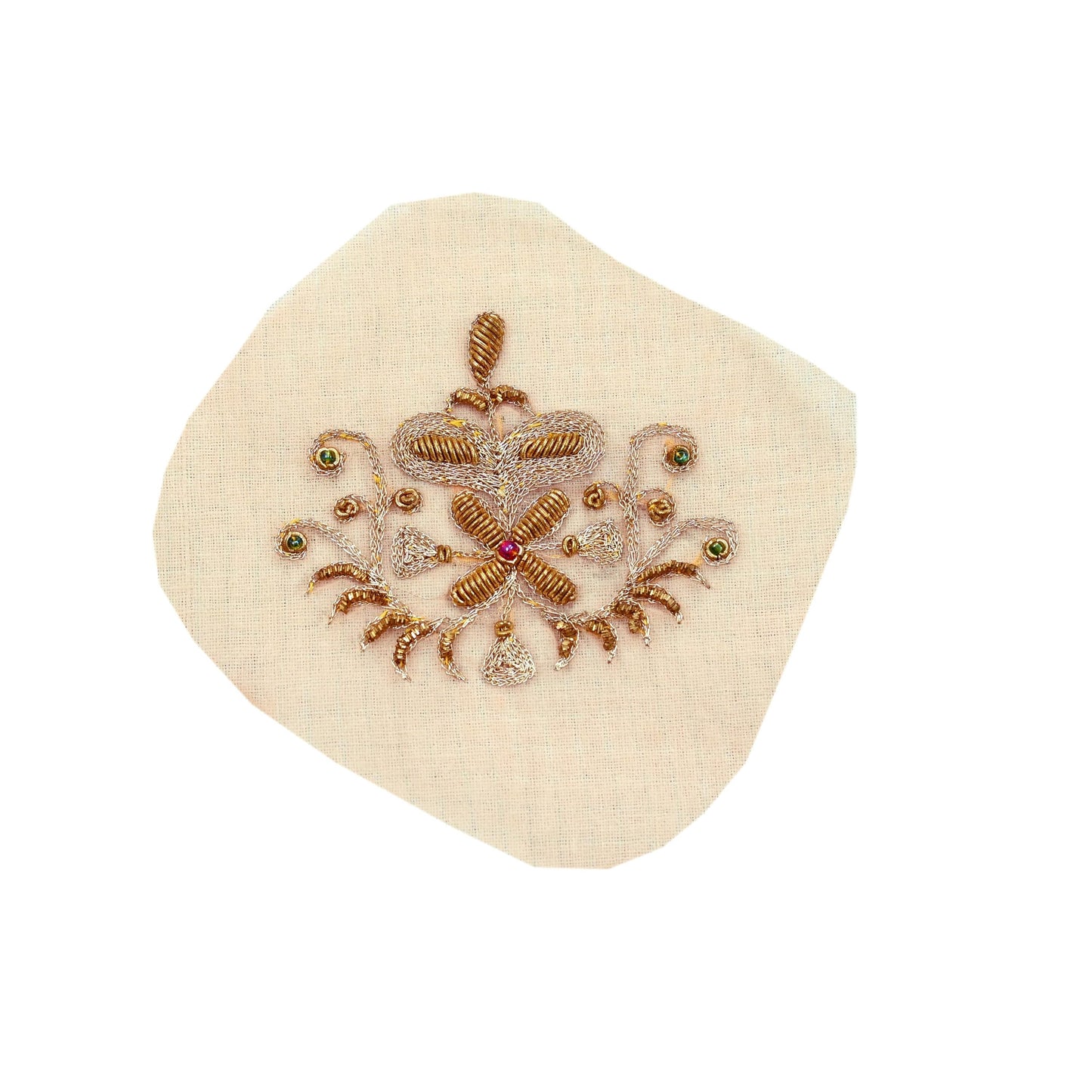 Indian Vintage 3 Pcs Rare Appliques Peach Georgette Applique VERY OLD ANTIQUE Vintage Embroidered Snippets Remnants Craft Journals