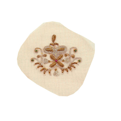 Indian Vintage 3 Pcs Rare Appliques Peach Georgette Applique VERY OLD ANTIQUE Vintage Embroidered Snippets Remnants Craft Journals