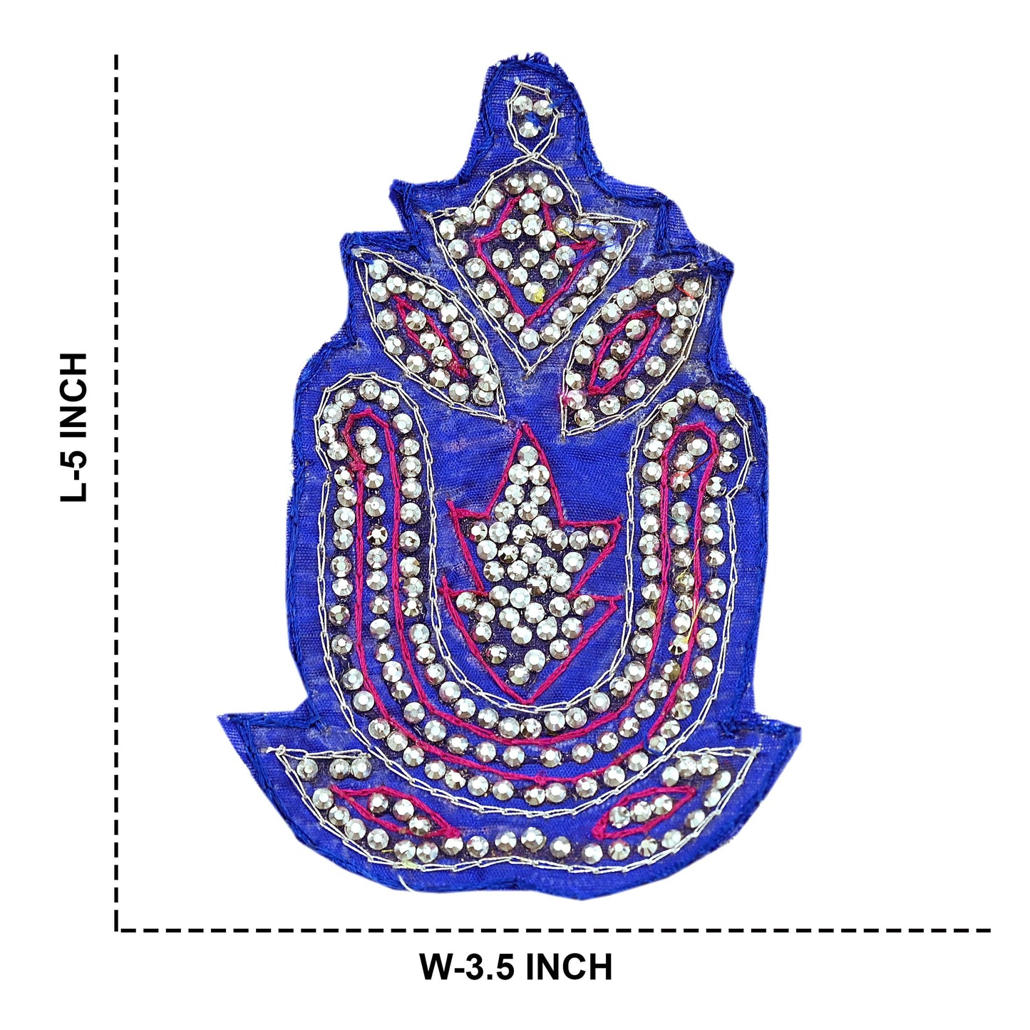 Indian Vintage 4 Pcs Rare Appliques Blue Applique VERY OLD ANTIQUE Vintage Embroidered Snippets Remnants Craft Journals