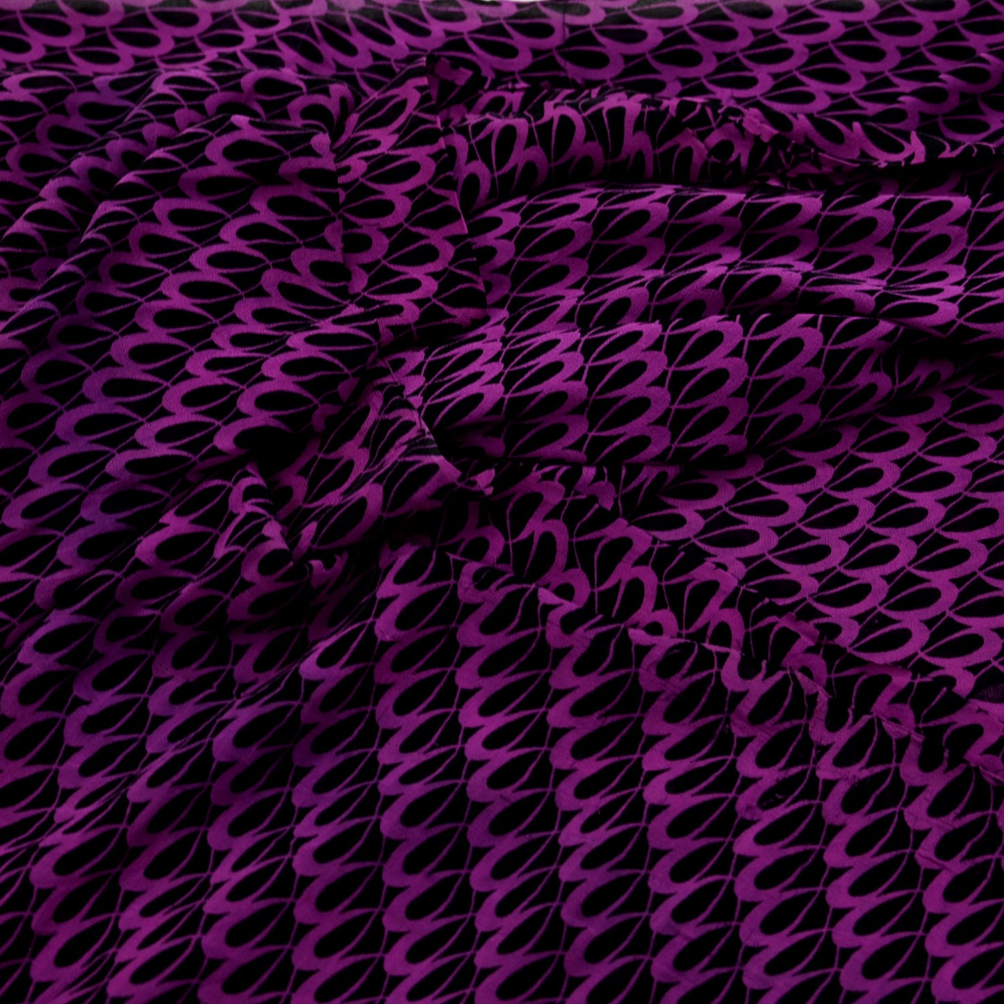 Indian Women Vintage Sari Black & Purple 100% Pure Georgette Silk Printed Saree Sewing 5yd Soft Craft Fabric Dress Making Dress Designing