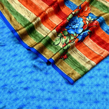 Indian Vintage Saree Multi Satin Printed Sari 5yd Sewing Floral Soft Craft Fabric Dressmaking For Crafting Quilting Upcycle