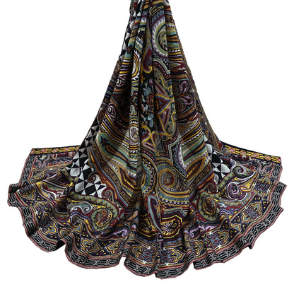 Women Indian Vintage Dupatta Long Stole Pure silk Digital Printed Dupatta Veil Scarves soft Boho Wrap Dressmaking Floral