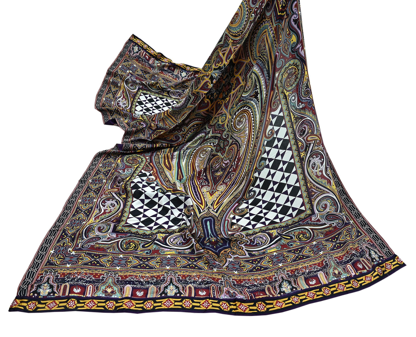 Women Indian Vintage Dupatta Long Stole Pure silk Digital Printed Dupatta Veil Scarves soft Boho Wrap Dressmaking Floral
