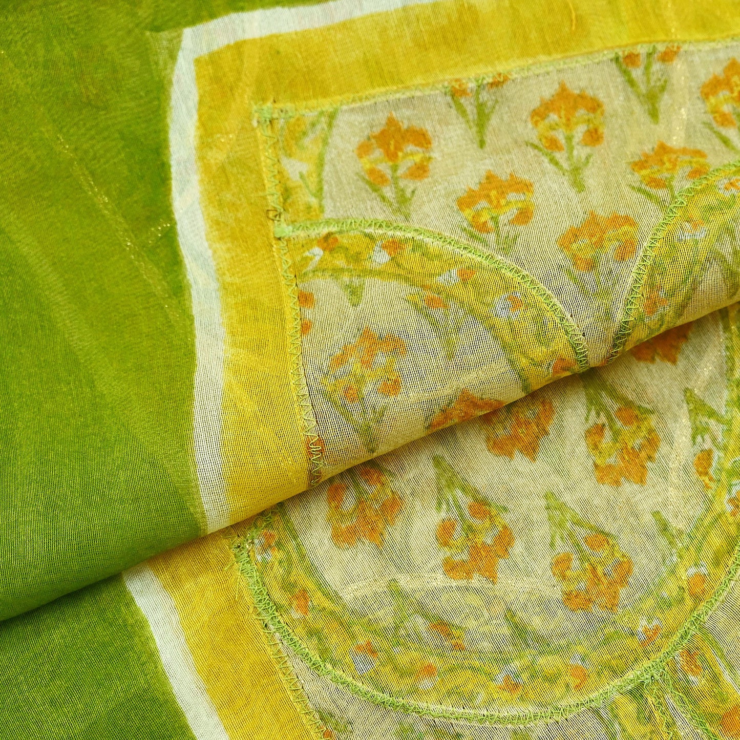 Indian Vintage Dupatta Beige Long Stole Printed Woven Gota patti Pure Chanderi Silk Scarves Veil Golden Zari Soft Fringes