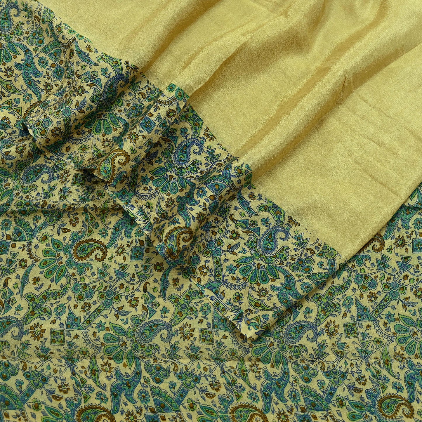 Women Indian Vintage Dupatta Beige Long Stole Pure silk Printed Dupatta Veil Scarves soft Boho Wrap Dressmaking Floral Design