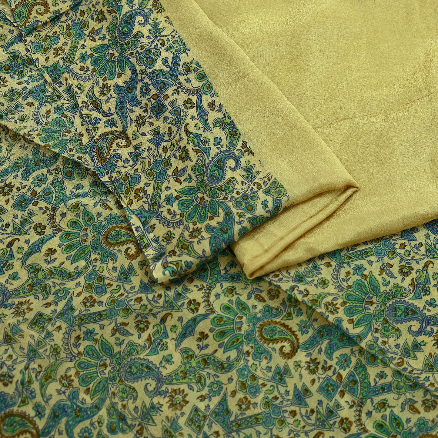 Women Indian Vintage Dupatta Beige Long Stole Pure silk Printed Dupatta Veil Scarves soft Boho Wrap Dressmaking Floral Design