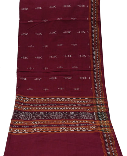Indian Vintage Dupatta Maroon Long Stole Hand woven Sambalpuri Ikat Hijab Pure Cotton Scarves Veil