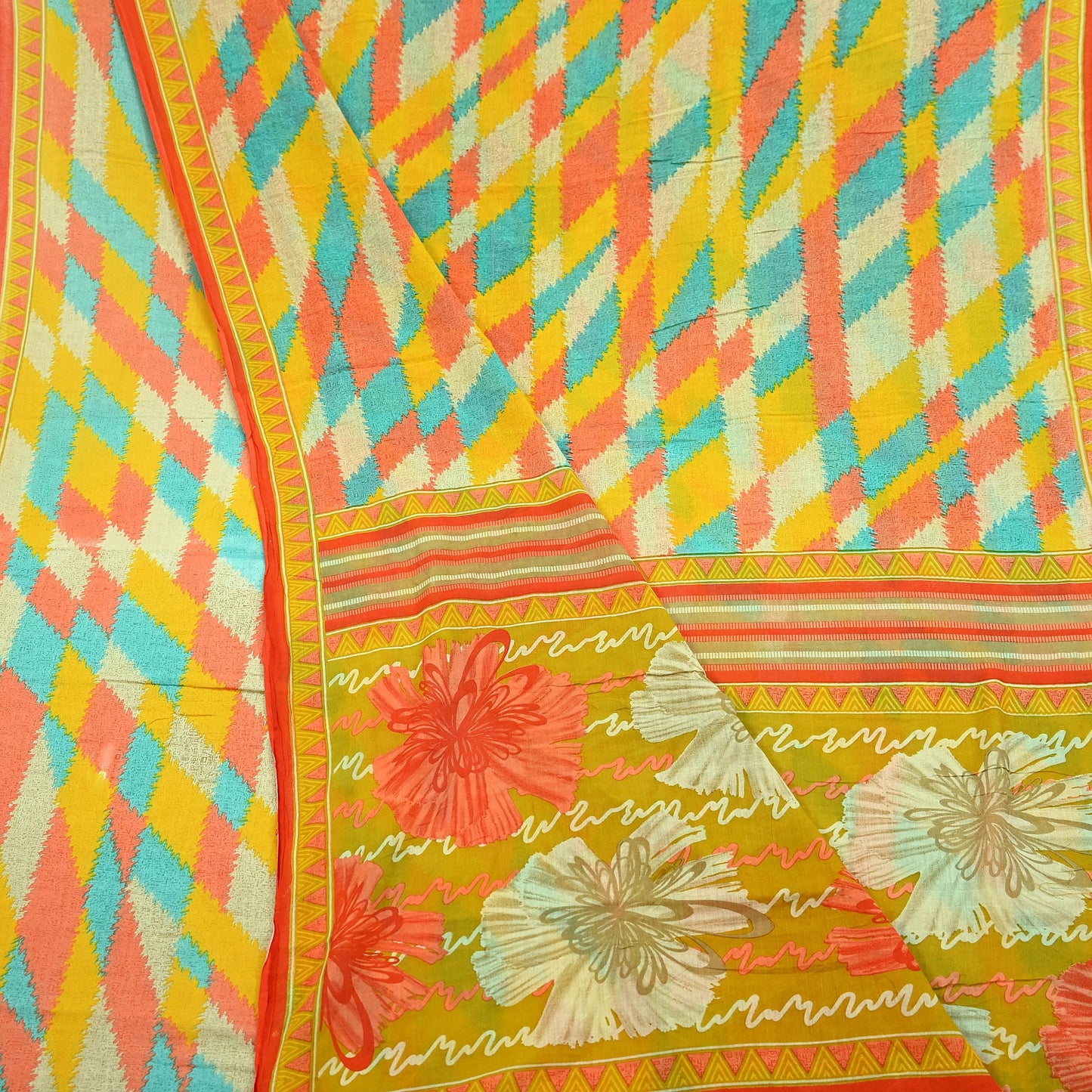 Indian Vintage Multi Saree Printed 100% Pure Cotton Sari Craft Fabric Soft 5Yd Sewing Sarong Wrap Boho Dress Making Quilting Crafting