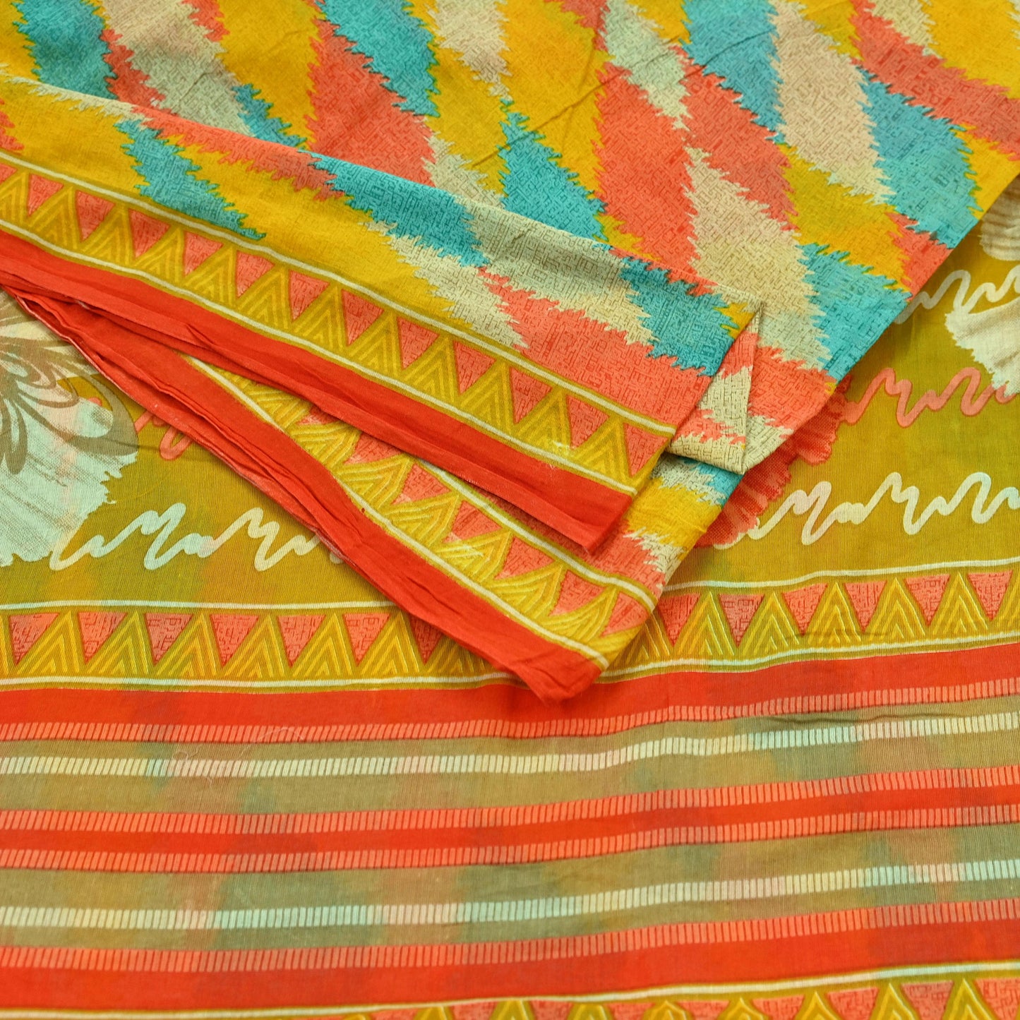 Indian Vintage Multi Saree Printed 100% Pure Cotton Sari Craft Fabric Soft 5Yd Sewing Sarong Wrap Boho Dress Making Quilting Crafting