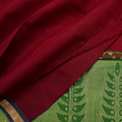 Indian Vintage Dupatta Green & maroon Long Stole Printed Woven Pure Chanderi Silk Indian Scarves Veil Golden Zari Soft Fringes