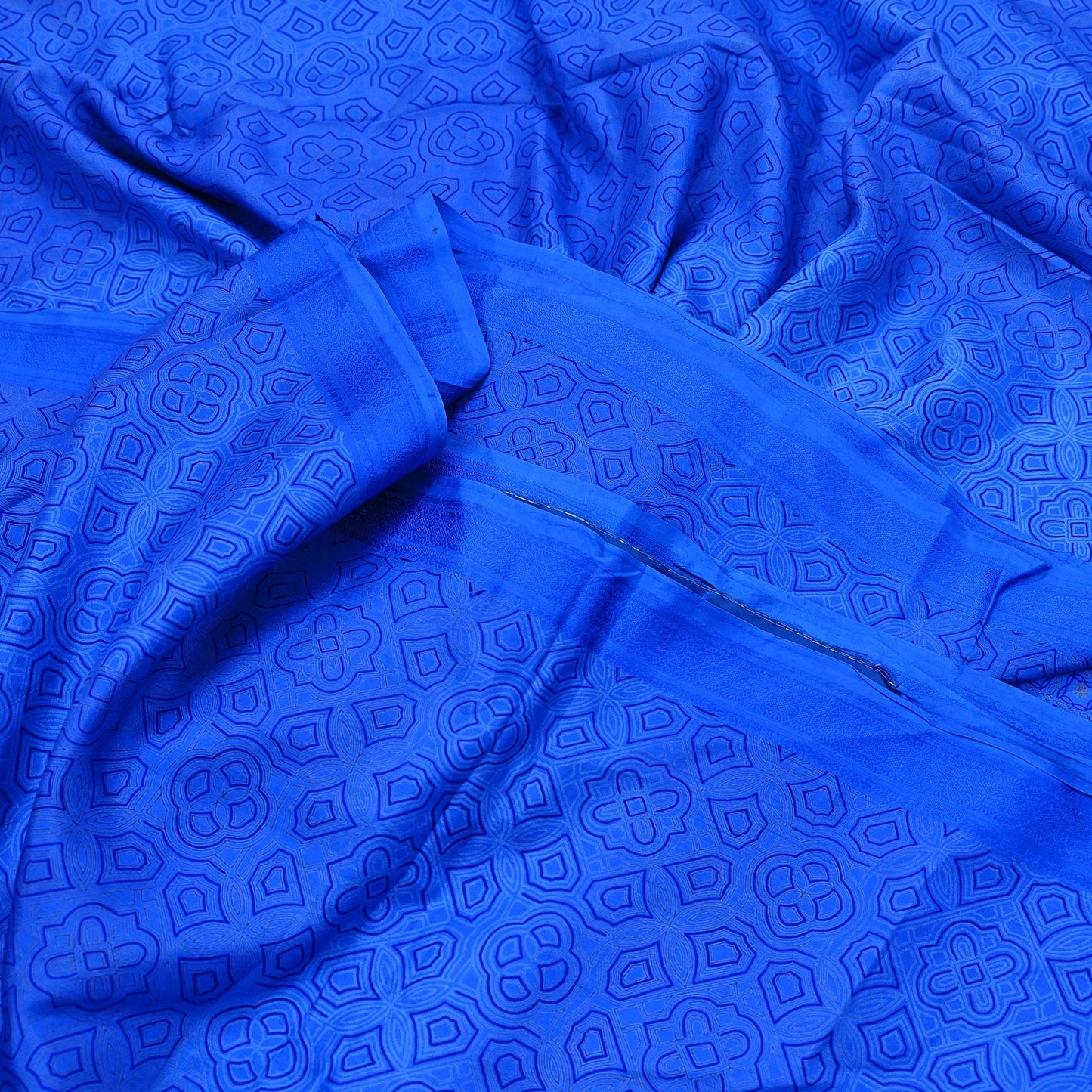 Indian Vintage Sari Blue Printed Sari Pure Silk Saree Craft Fabric Sewing 6yd Floral Soft Floral Wrap Sarong Dress making Crafting Quilting