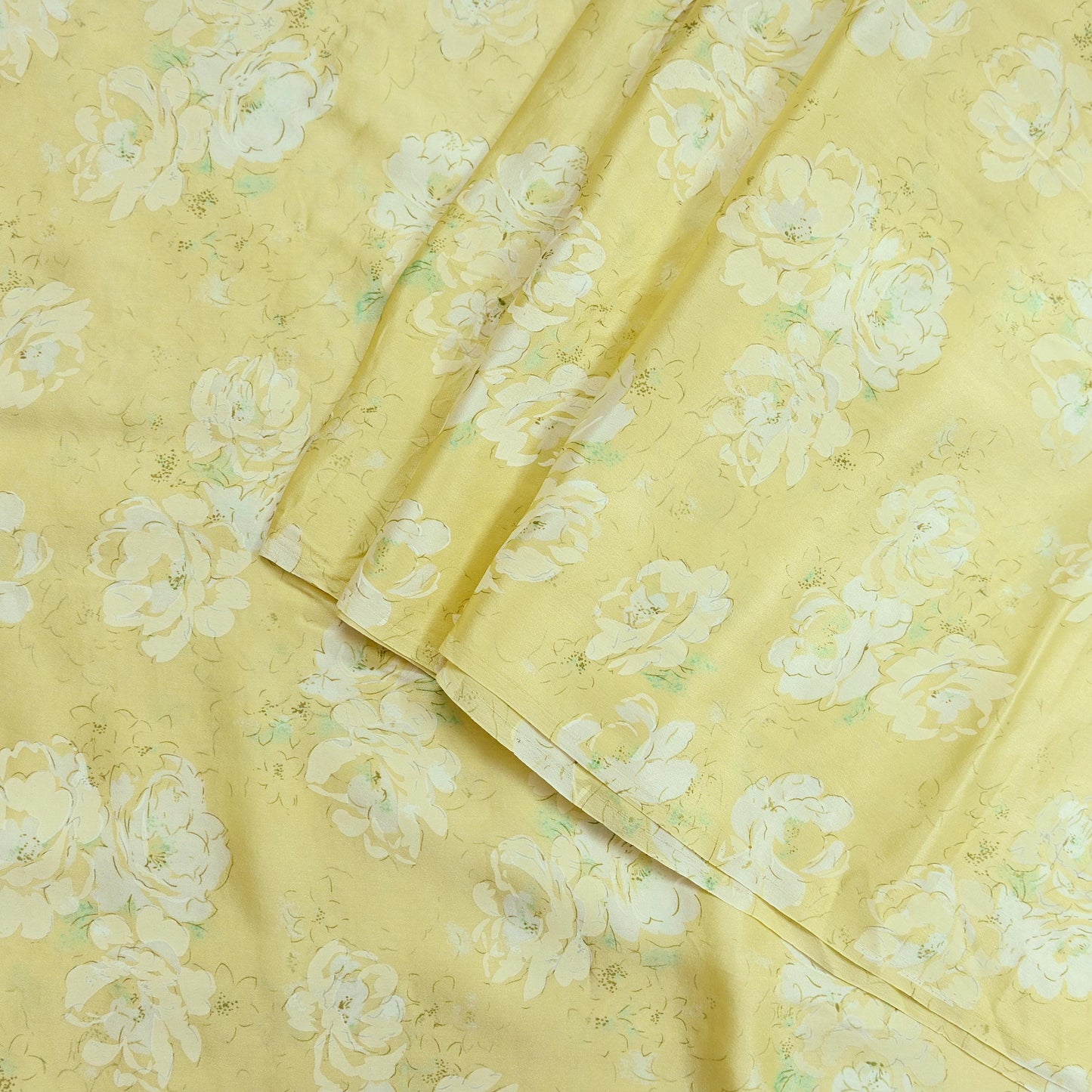 Indian Vintage Saree Ivory Pure Satin Silk Digital Printed Sari 6yd Sewing Floral Soft Craft Fabric Dress Making Crafting Quilting