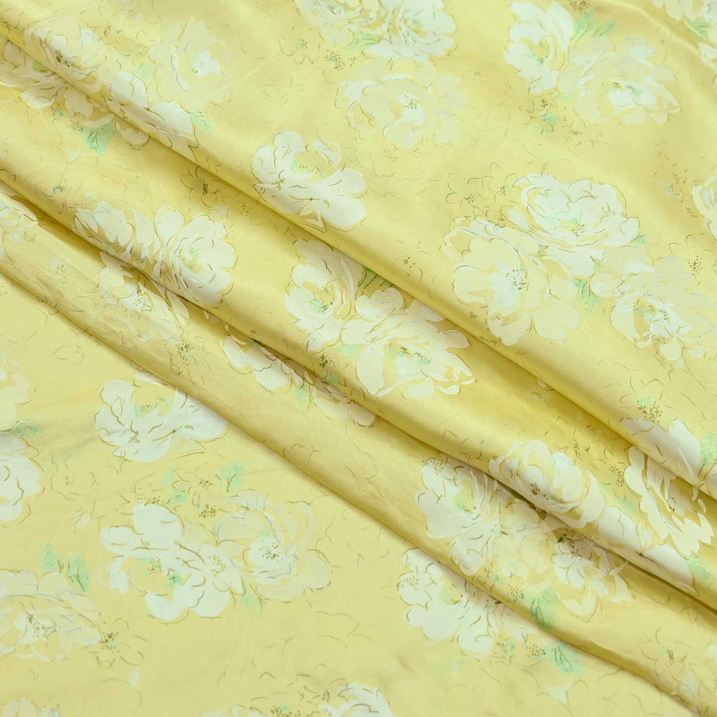 Indian Vintage Saree Ivory Pure Satin Silk Digital Printed Sari 6yd Sewing Floral Soft Craft Fabric Dress Making Crafting Quilting