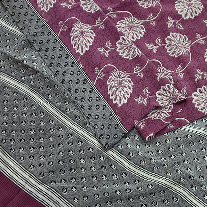 Indian Vintage Sari Pink Pure Crepe Silk Printed Saree 5yd Sewing Craft Fabric Abstract Soft Wrap Dress Making Quilting Crafting