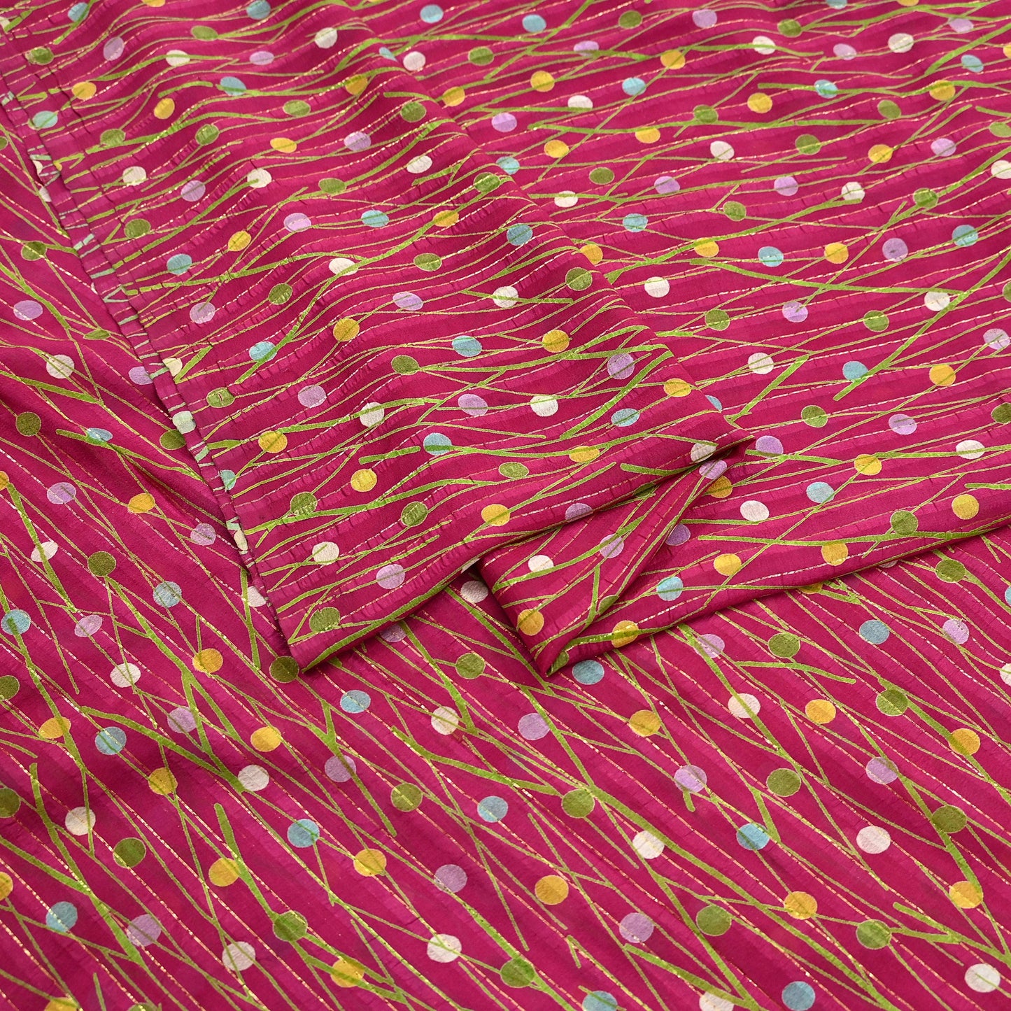Indian Vintage Sari Pink 100% Pure Silk Woven Printed Sarees Craft Fabric 5yd Sewing Dress Making Floral Upcycle Quilting Crafting Used