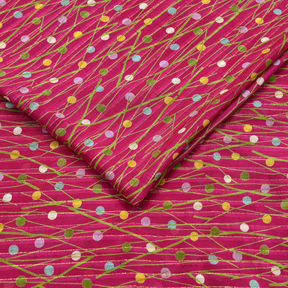 Indian Vintage Sari Pink 100% Pure Silk Woven Printed Sarees Craft Fabric 5yd Sewing Dress Making Floral Upcycle Quilting Crafting Used