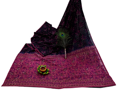 Indian Vintage Black & Pink Heavy Saree Pure Silk saree Banarasi Brocade Sari Fabric Zari 5Yard Paisley Dress making Crafting Quilting