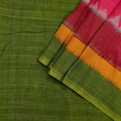 Indian Vintage Green & Pink Dupatta Long Stole Woven Pure Cotton Scarves Veil Scarf Soft Fringes Boho