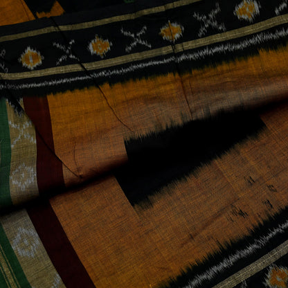 Indian Vintage Dupatta Green Long Stole Hand woven Sambalpuri Ikat Hijab Pure Cotton Indian Scarves Veil