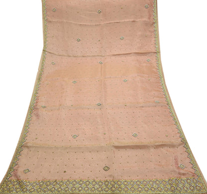 Indian Vintage Bridal Heavy Dupatta Pink Pure Tissue Silk Long Stole Hand Embroidered Hijab Scarves Zari Zardozi/Dabka Wedding Hijab Veil