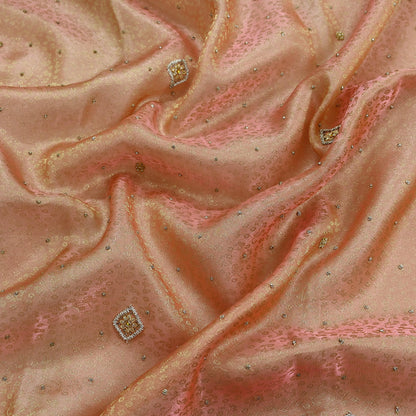 Indian Vintage Bridal Heavy Dupatta Pink Pure Tissue Silk Long Stole Hand Embroidered Hijab Scarves Zari Zardozi/Dabka Wedding Hijab Veil