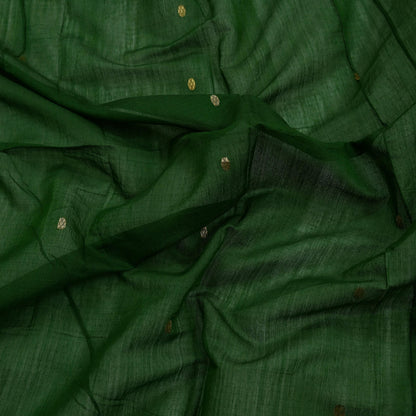 Indian Vintage Dupatta Green Long Stole Printed Woven Pure Chanderi Cotton Scarves Veil Golden Zari Soft Stripes Design