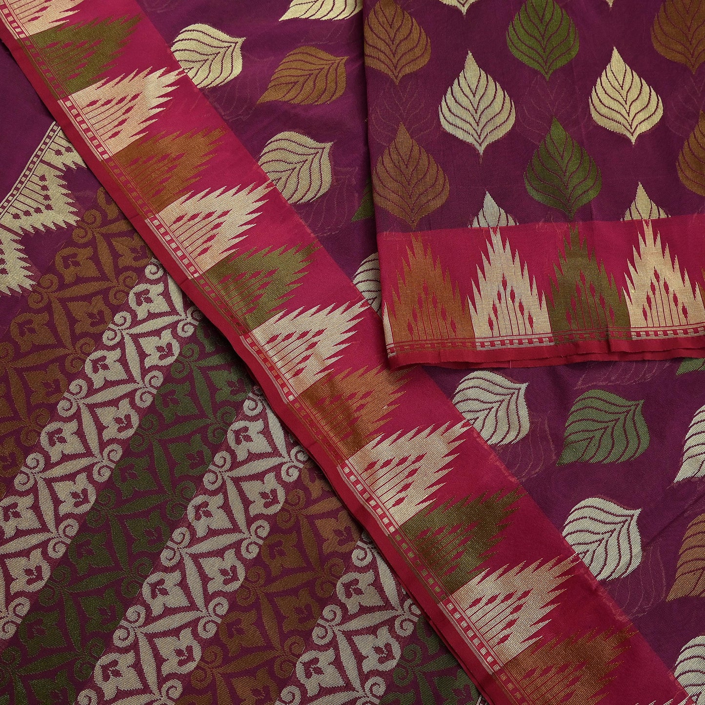 Indian Vintage Sari Purple 100% Pure Silk Hand Woven Sarees Craft Fabric 5Yd Ethnic Sewing Dress making Crafting Quilting Upcycle