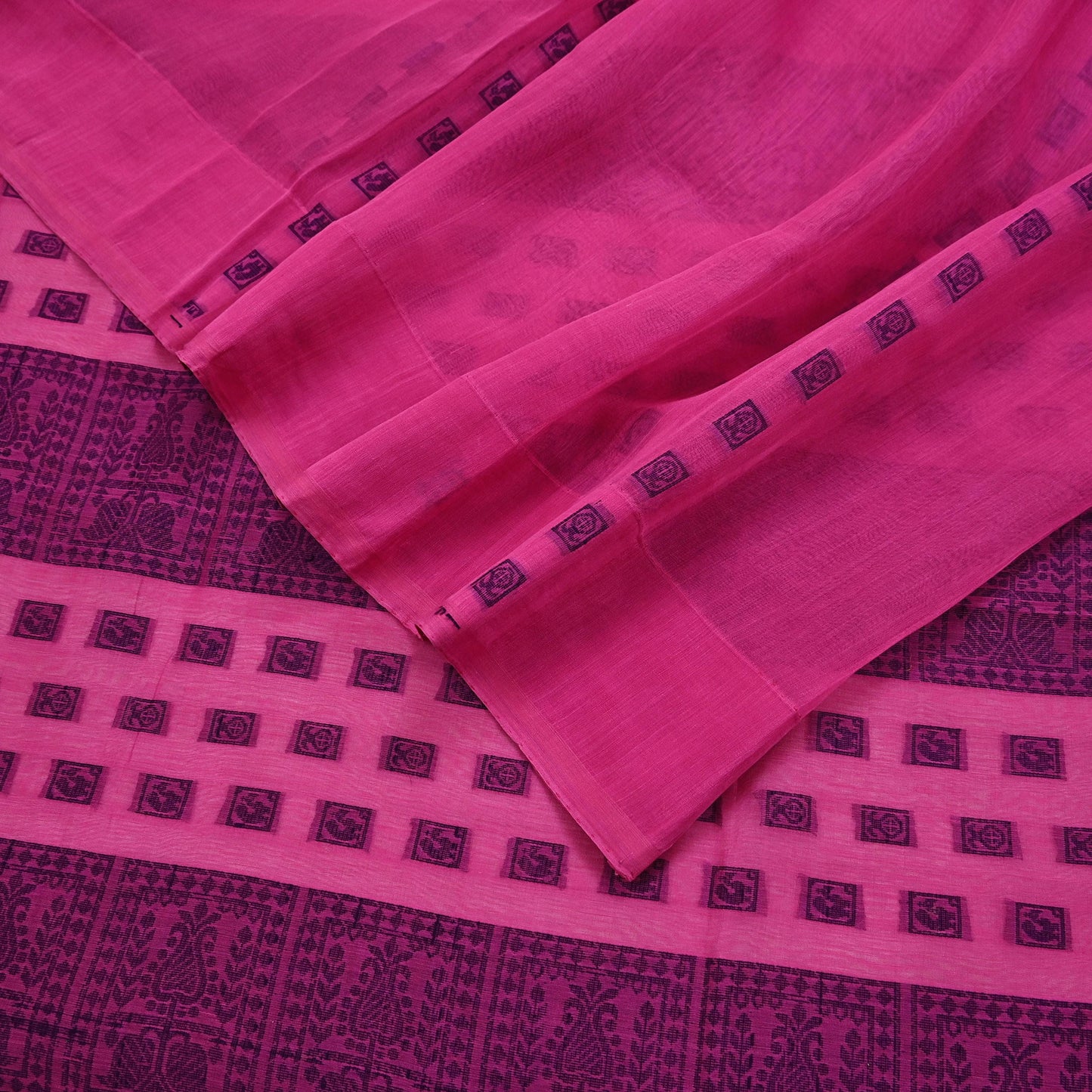 Indian Vintage Sari Pink Pure chanderi Silk Hand Woven Sarees Craft Fabric 5Yd Floral Soft Bollywood Sarees Crafting Upcycle