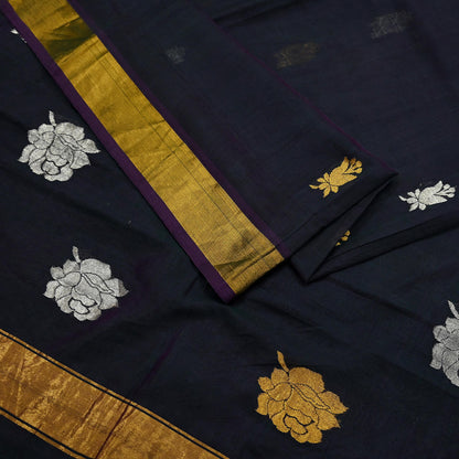 Indian Vintage Sari Green Blend Silk Woven Kanjivaram Saree Zari 5Yd Ethnic Craft Fabric Dress making For Crafting Quilting