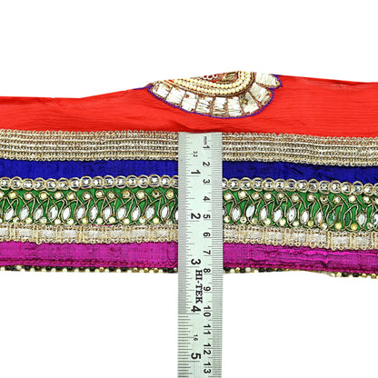 Indian Vintage Multi Sari Border Pure Chiffon Silk Hand Embroidered 1yd Craft Trim Lace Sewing Sari Ribbon Recycled Dress making Zardozi