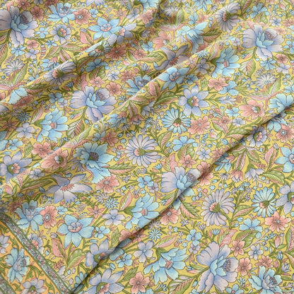 Indian Vintage Sari Beige Pure Crepe Silk Printed Sarees 5yd Sewing Floral Soft Craft Fabric Wrap Dress making Upcycle Crafting Upcycle