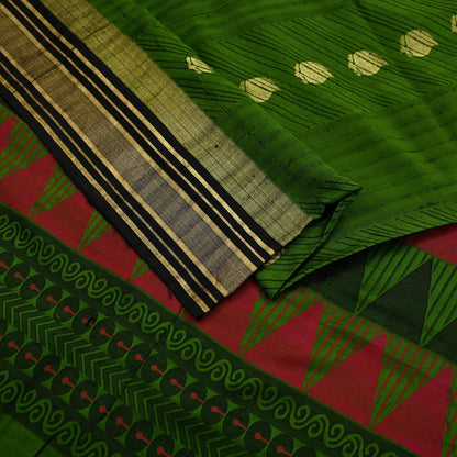 Indian Vintage Sari Red & Orange Pure Silk Hand Woven Saree  Fabric 5Yard Sewing Ethnic Floral