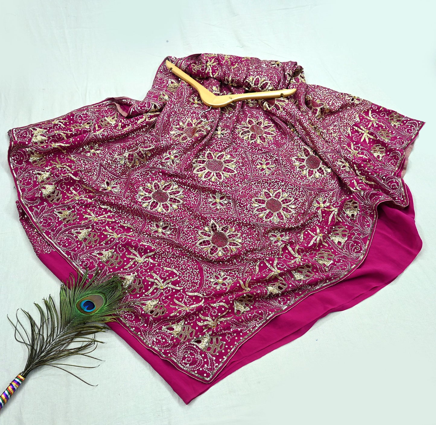 Indian Vintage Pink Saree Pure Crepe Silk Hand Embroidered Sari Fabric 5Yd Sewing Soft Zardozi/Dabka Dress making Dress Designing Crafting