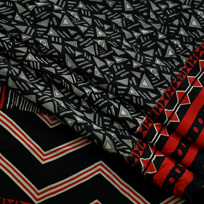 Indian Vintage Beige & Black Saree Pure Crepe Silk Printed Sari Craft Fabric 5yd Sewing Floral Soft Wrap Dress making Crafting Quilting