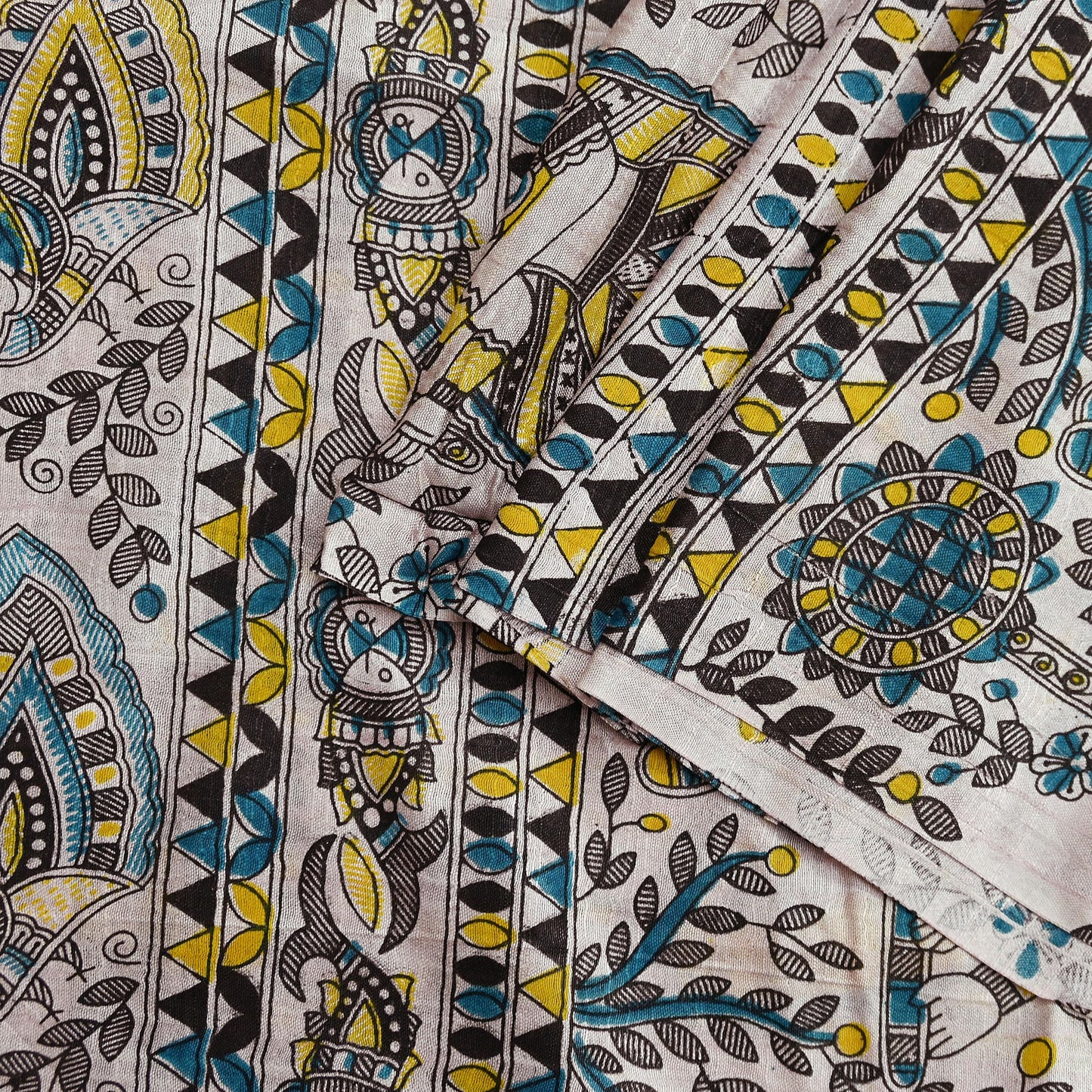 Indian Vintage Cream Dupatta Long Stole Digital Printed Hijab Scarves Veil Soft Wrap Boho
