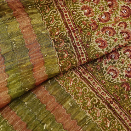 Indian Vintage Dupatta Beige Long Stole printed stole Pure Georgette Silk Scarves Veil Wrap Soft