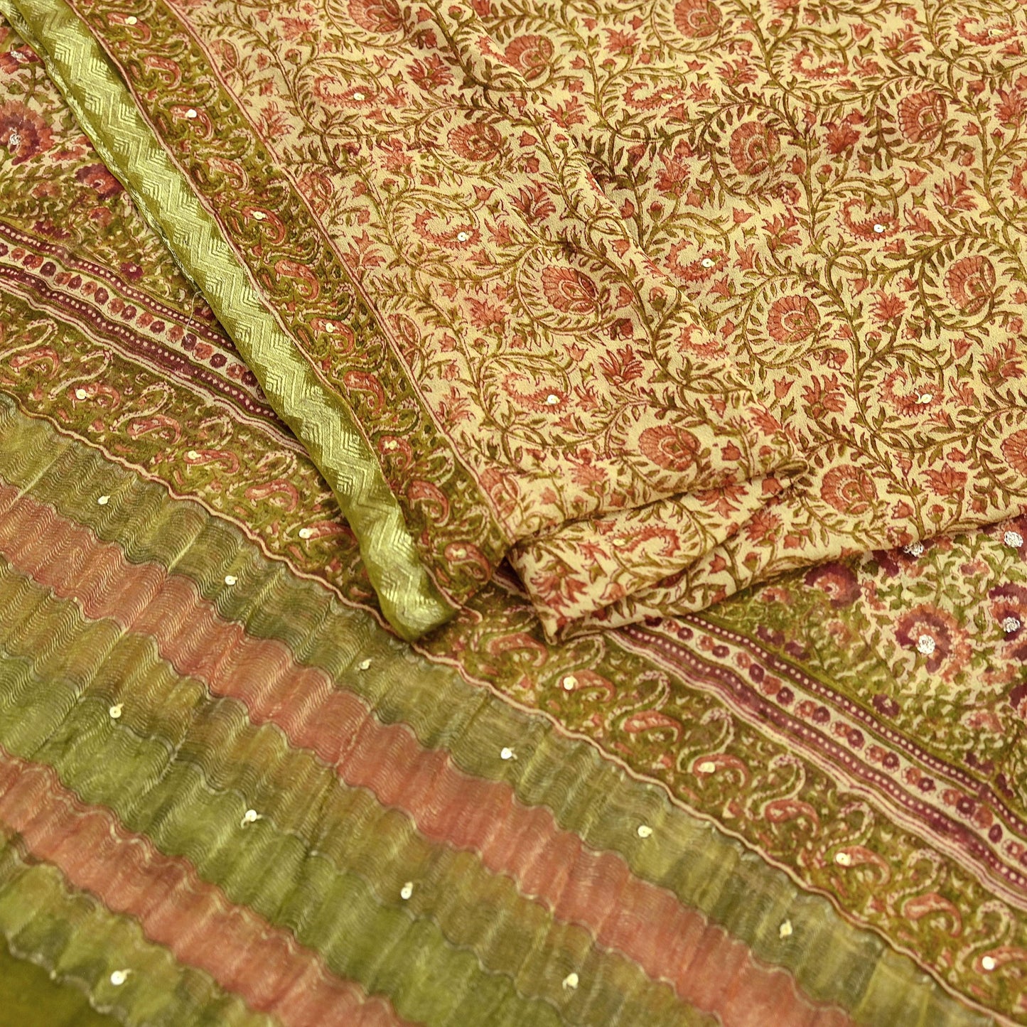 Indian Vintage Dupatta Beige Long Stole printed stole Pure Georgette Silk Scarves Veil Wrap Soft