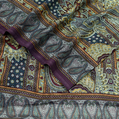 Women Indian Vintage Dupatta Long Stole Pure silk Digital Printed Dupatta Veil Scarves soft Boho Wrap Dressmaking Floral