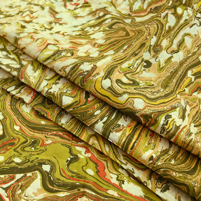 Indian Vintage Ivory & Green Saree Pure Silk Printed Sari 6yd Sewing Craft Fabric Dress Making Soft Crafting Quilting Quilting Upcycle