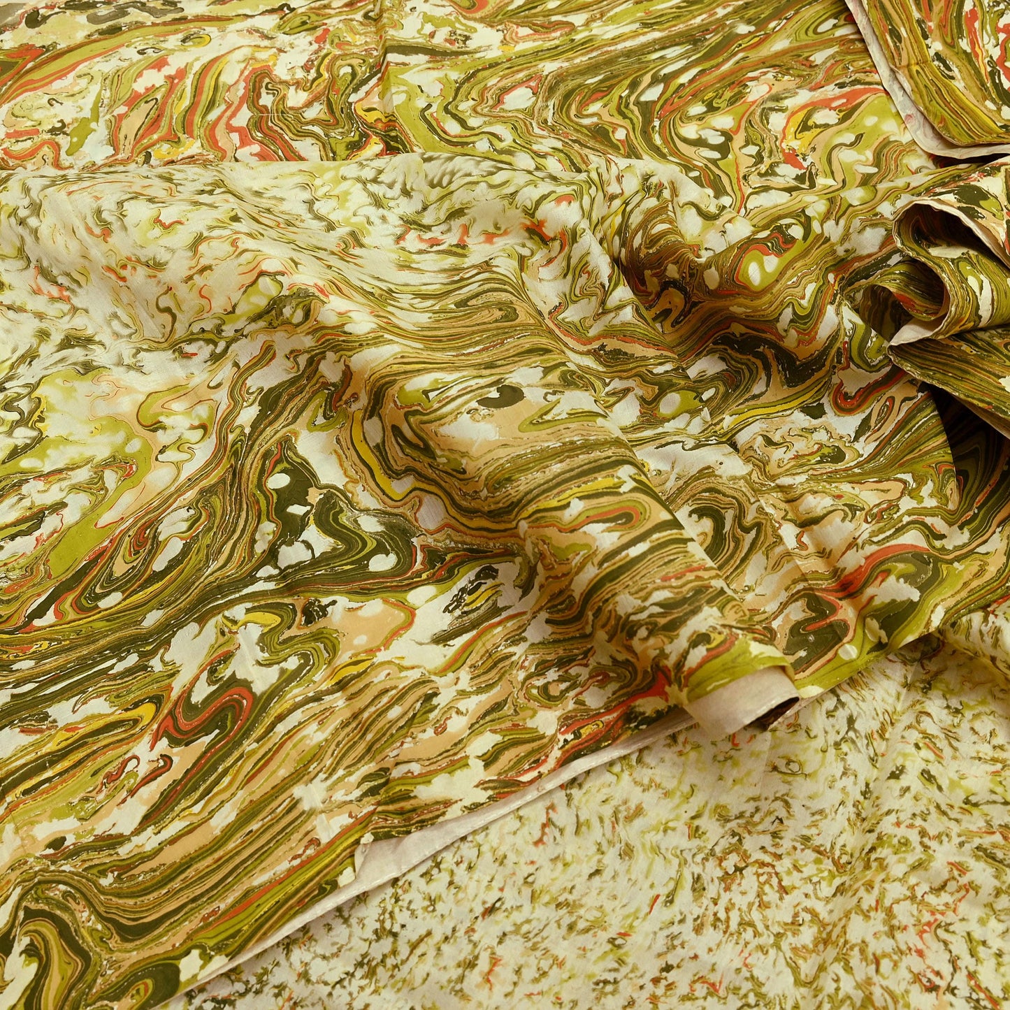 Indian Vintage Ivory & Green Saree Pure Silk Printed Sari 6yd Sewing Craft Fabric Dress Making Soft Crafting Quilting Quilting Upcycle