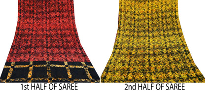 Indian Vintage Sari Multi Batik Printed Pure Cotton Saree Craft Fabric 5Yd Sewing Soft Sarong Wrap Boho Dress Making Quilting