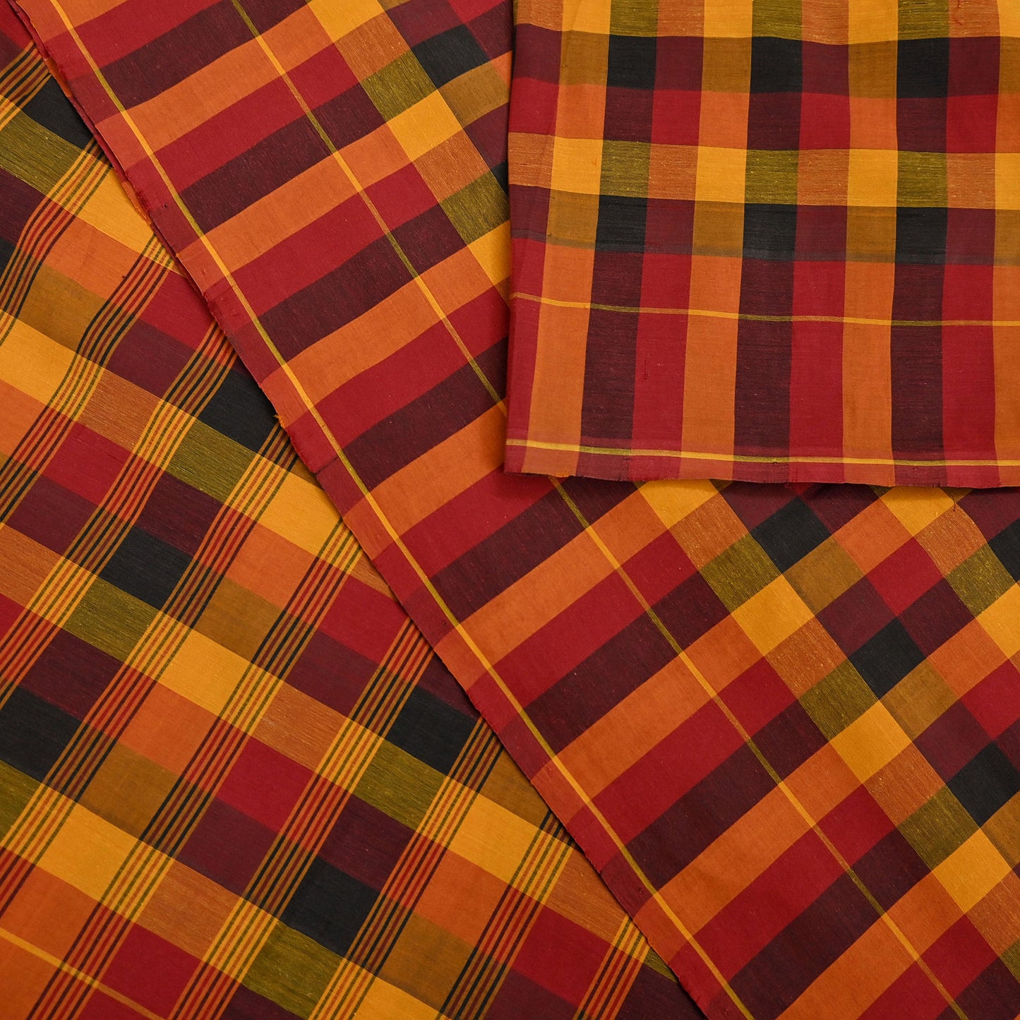 Indian Vintage Sari Woven 100% Pure Cotton Sarees Craft Fabric 5Yd Check Design Upcycle Quilting Crafting Dress making Upcycle Boho Wrap