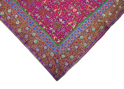 Indian Vintage Heavy Rani Pink Dupatta Pure Georgette Silk Long Stole Hand Embroidered Designer By Ritu Kumar Scarves Scarf Zari Zardozi